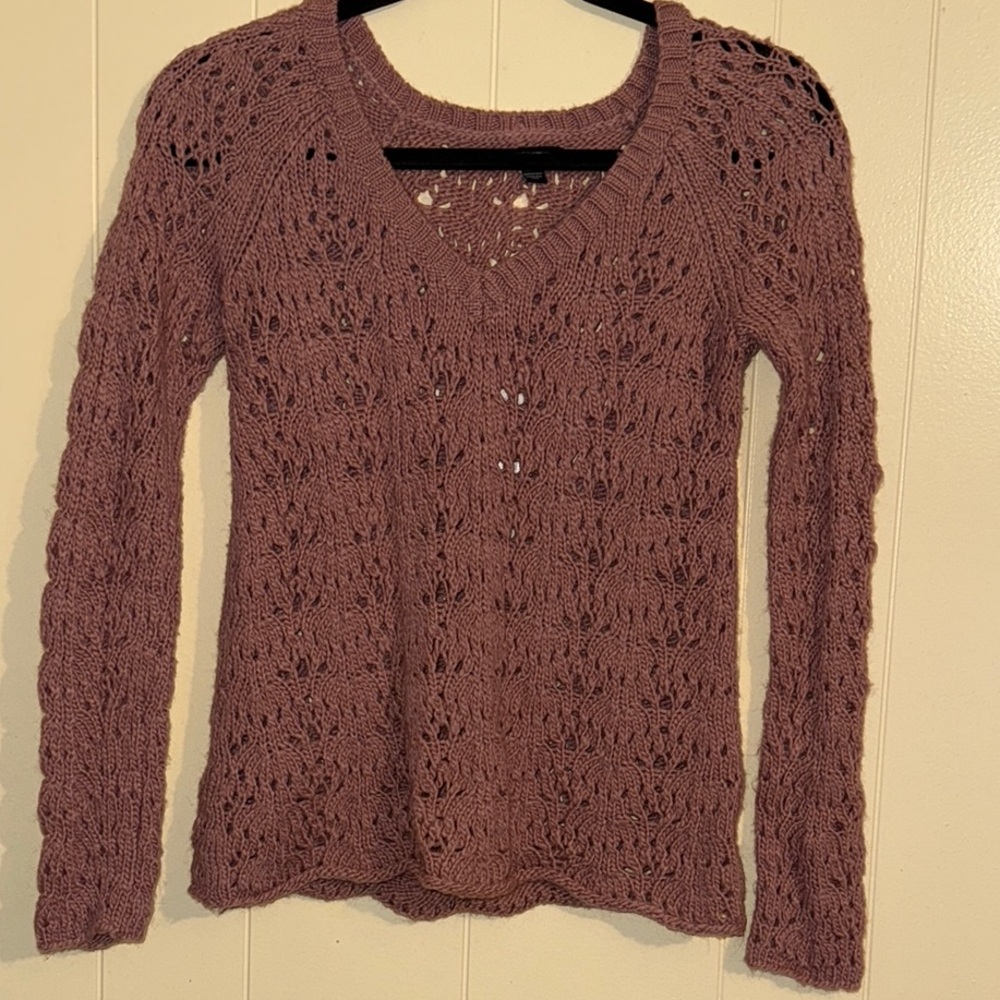 Pink V-neck Knit Sweater